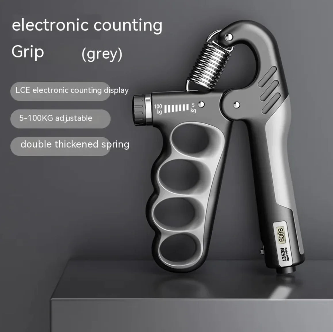 Adjustable Hand Grip Strengthener with Electronic Counter and Forearm Trainer