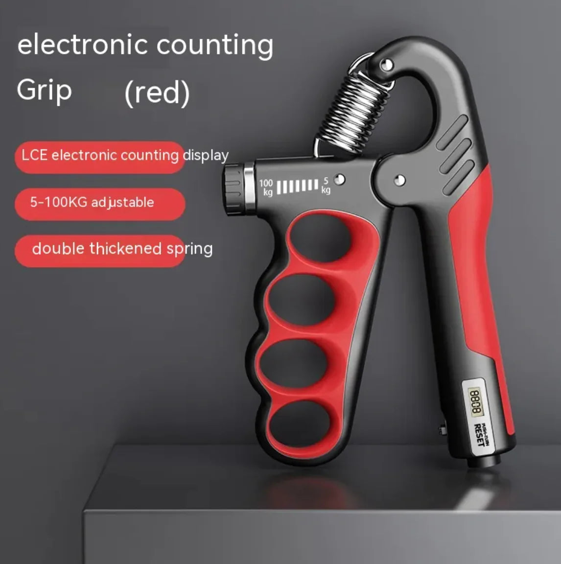 Adjustable Hand Grip Strengthener with Electronic Counter and Forearm Trainer