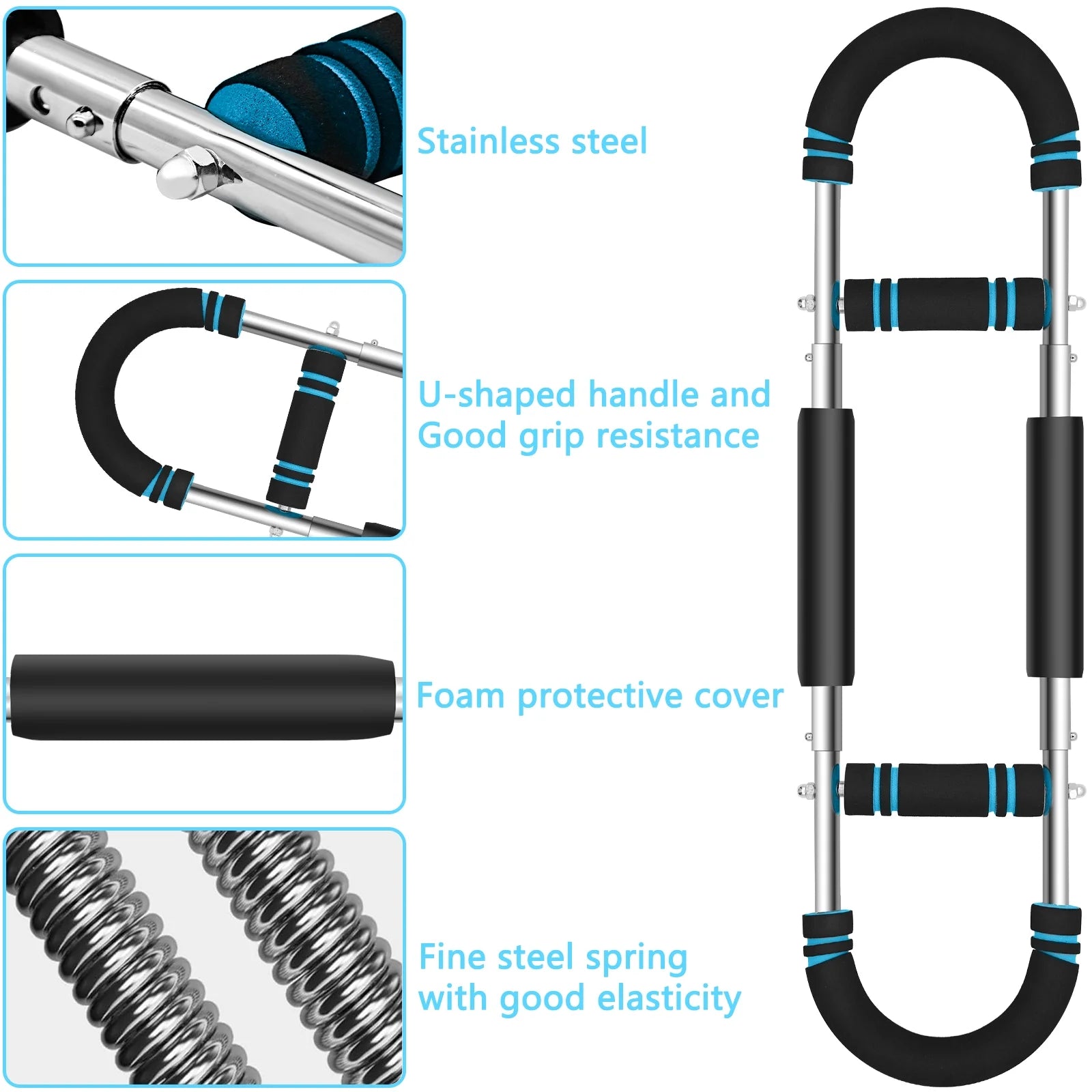 Twister Arm Trainer, 66-110Lb Adjustable Chest Workout Equipment, Arm Trainer, Chest Trainer for Men, Portable Detachable Spring Resistance Home Fitness Equipment for Enhancing Upper Body Muscle