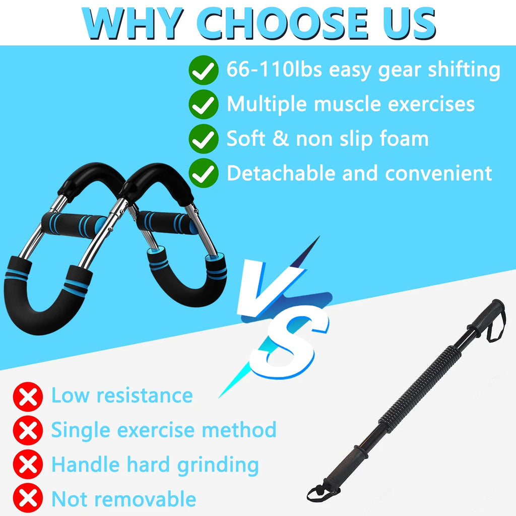 Twister Arm Trainer, 66-110Lb Adjustable Chest Workout Equipment, Arm Trainer, Chest Trainer for Men, Portable Detachable Spring Resistance Home Fitness Equipment for Enhancing Upper Body Muscle