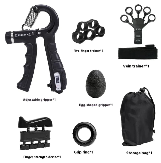 Adjustable Hand Grip Strengthener with Electronic Counter and Forearm Trainer
