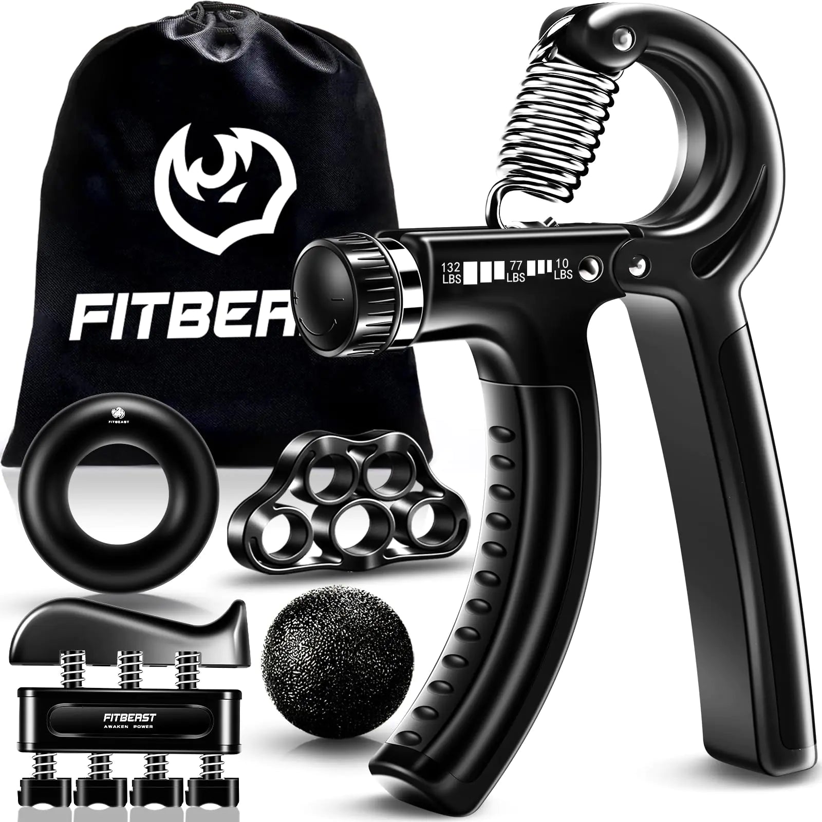 FitBeast Hand Gripper Workout Kit with Grip Ring, Grip Ball and Massage Balls