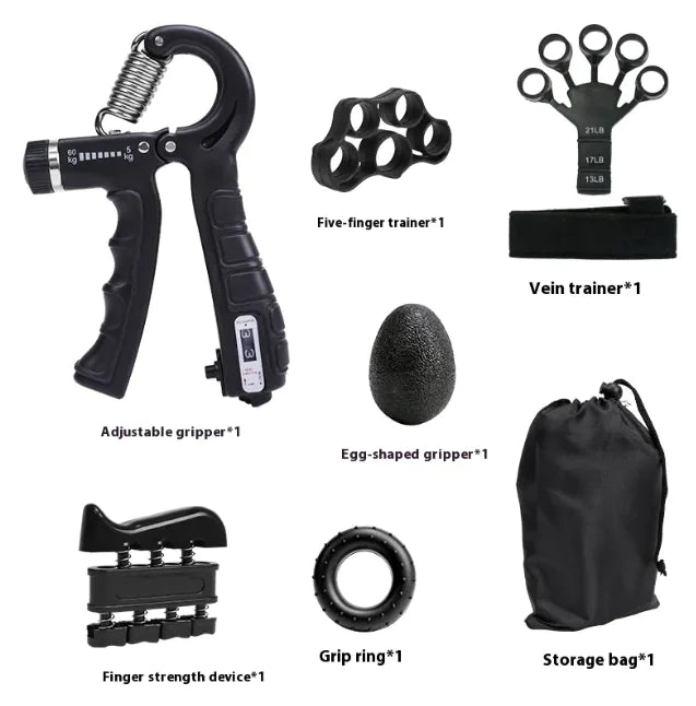 Adjustable Hand Grip Strengthener with Electronic Counter and Forearm Trainer